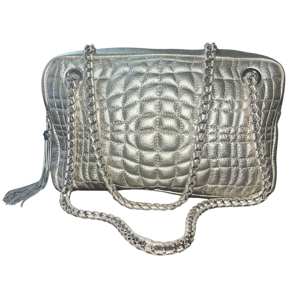 Aimee Kestenberg Sardinia Quilted Leather Shoulder Bag Gold Metallic